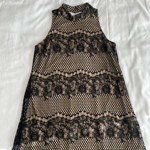 Lace high neck dress